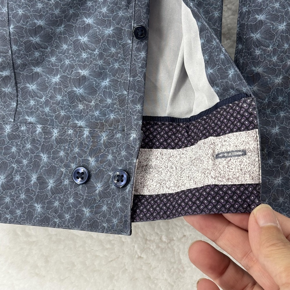 7 Diamonds Adoration Shirt Mens XL Floral 4 Way Stretch Button Up Long Sleeve - Picture 8 of 11